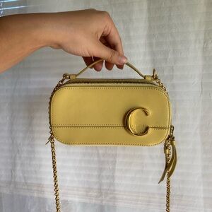 Chloé C Mini Vanity Bag featured in a rare pastel yellow leather